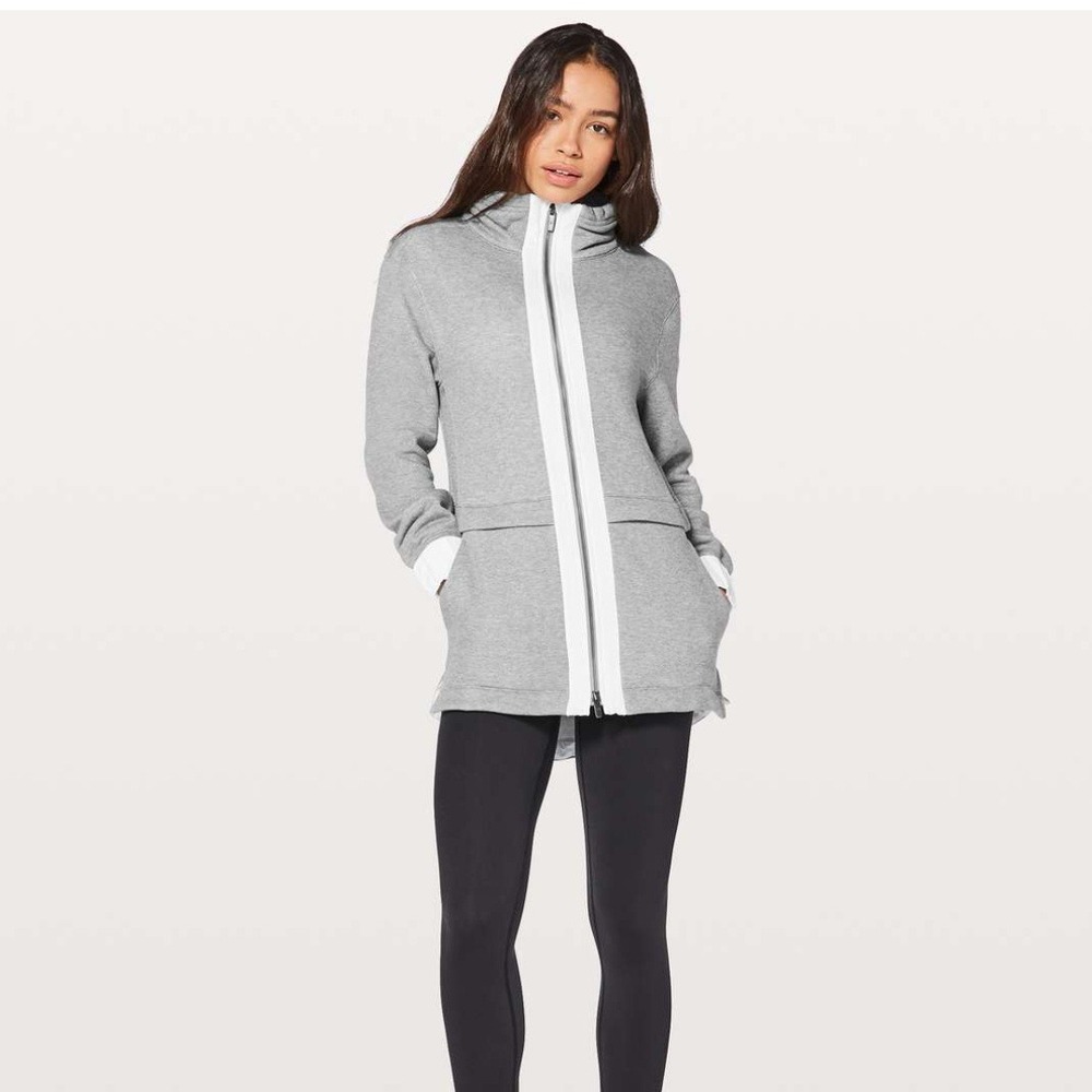 Lululemon Light as Warmth Jacket 12 Womens Cozy Fleece Funnel Neck Athleisure